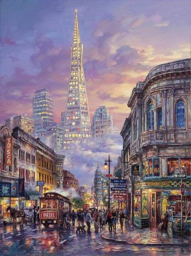 Other Urban Cityscapes Painting - Transamerica Pyramid cityscape modern city scenes